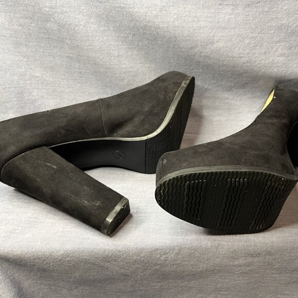 Mossimo Vintage Faux Suede Hidden Platform Pumps Black Size 7 VGUC - Picture 9 of 9